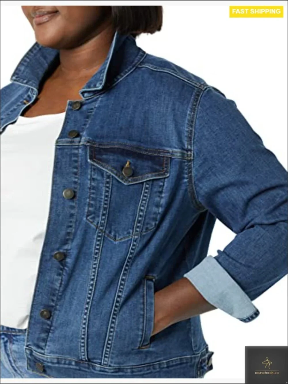 Classic Denim Jacket Regular Fit High Stretch Y2K Chic Layering Piece